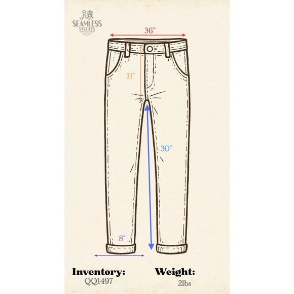 RGSTR Men's W36 x L30 Blue Distressed Straight Leg Streetwear Denim Jeans - Picture 7 of 7